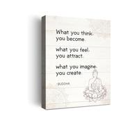 “What You Think You Become” Poster, Buddhist Quote & Mindfulness Art for Meditation Space, Home and Office Decor (Unframed,16x24inch(40x60cm))