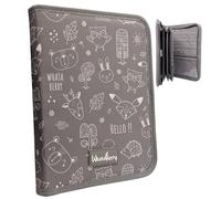 WhataBerry® Porta Documentos Bebe Premium | Portadocumentos Bebe 16 Apartados | Funda Carpeta Mini, Unisex y Elegante | Organizador Embarazo, Infantil, Familiar y Viaje | Gris Oscuro 26x19x3cm