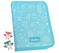 WhataBerry® Portadocumentos Bebé Premium | Porta Documentos Bebe 16 Apartados | Funda Carpeta Mini, Unisex y Elegante | Organizador Embarazo, Infantil, Familiar y Viaje | Azul Turquesa 26x19x3cm