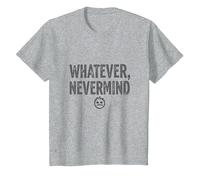 Whatever Nevermind Gen X Nostalgic 90s Grunge Actitud Camiseta, Niños, Gris Jaspeado, 2 años