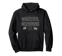 Whatever Nevermind Gen X Nostalgic 90s Grunge Actitud Sudadera con Capucha, Unisex para Adultos, Negro, S