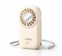 WHATOOK Mini ventilador de mano, 11000 rpm, ventilador de mano fuerte con 5 velocidades, 56 g, ultraligero, portátil para viajes y viajes, USB-C recargable, ventilador personal para maquillaje