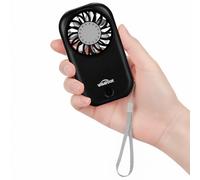 WHATOOK Mini ventilador de mano, 11000 rpm, ventilador de mano fuerte con 5 velocidades, 56 g, ultraligero, portátil para viajes y viajes, USB-C recargable, ventilador personal para maquillaje