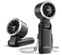 WHATOOK Mini ventilador de mano Portátil : Ventilador USB, 5 velocidades, Ventilador de escritorio plegable con base para la oficina, Viajes al aire libre Morado