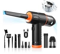 WHATOOK Soplador de Polvo Eléctrico y Aspirador 2 en 1, 100000 RPM,10Kpa, 7600mAh, 3 velocidades, Aire Comprimido Sin Cable con LED para PC, computadora, Sofá, Mascotas,Automóvil