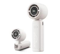 WHATOOK ventilateur portable 4000 mAh, design pliable à 180°, 5 vitesses, affichage LED, autonomie jusqu’à 12h. Mini ventilateur puissant idéal pour voyages, bureau et extérieur.