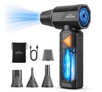 WHATOOK W02 PRO Soplador de Aire Eléctrico con 400.000 RPM, 100 Velocidades Ajustables, Bateria 12000mAh, Aire Comprimido Limpieza PC, Potencia para Limpieza de Auto,Electrónica y Outdoor