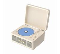 WhatPlus Reproductor de CD portátil con Bluetooth 5.2, batería recargable y altavoces integrados, diseño de maleta retro de alta fidelidad para decoración del hogar, soporte de tarjeta AUX/TF, regalo