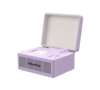 WhatPlus Reproductor de CD portátil con Bluetooth 5.2, batería recargable y altavoces integrados, diseño de maleta retro de alta fidelidad para decoración del hogar, soporte de tarjeta AUX/TF, regalo
