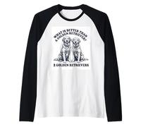 What's Better Than A Golden Retriever Two Goldens Dog Camiseta Manga Raglan