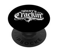 What's Cracking Funny tee Gothic Old English Graffiti Style PopSockets PopGrip Adhesivo