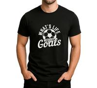 Whats Life Without Goals - Camiseta con texto en alemán "Soccer Humor Tor Witz Fan Design - Camiseta para hombre, Negro , S