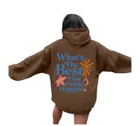 What's The Best That Could Happen Sudaderas casuales para mujer, ajuste holgado, gráfico occidental, sudaderas con capucha Y2K, cómodas, backwoods, para mujer, Workou Country Fashion University Soft