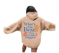 What's The Best That Could Happen - Sudaderas con capucha de algodón para mujer, sudadera con capucha informal y gráfica de Workou, lindas camisetas universitarias con capucha Backwoods con capucha
