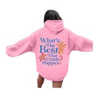 What's The Best That Could Happen - Sudaderas con capucha de algodón para mujer, sudadera con capucha informal y gráfica de Workou, lindas camisetas universitarias con capucha Backwoods con capucha