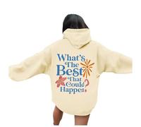 What's The Best That Could Happen - Sudaderas con capucha de algodón para mujer, sudadera con capucha informal y gráfica de Workou, lindas camisetas universitarias con capucha Backwoods con capucha