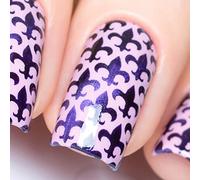 Whats Up Nails - Fleur De Lis Vinyl Stencils for Nail Art Design (1 Sheet, 12 Stencils)