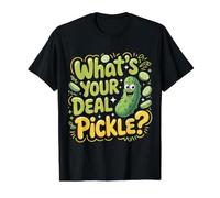 What's Your Deal Pickle Juegos de Palabras Risas |- Camiseta gráfica económica, Hombre, Negro, XL
