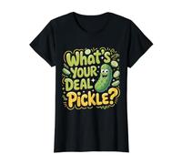 What's Your Deal Pickle Juegos de Palabras Risas |- Camiseta gráfica económica, Mujer, Negro, M