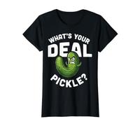 What's Your Deal Pickle Juegos de Palabras Risas - Camiseta gráfica económica, Mujer, Negro, XS