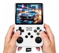 Whatsko R36S Consola Portátil, Consola Retro 128 GB, Sistema RK3326 Arkos, más de 40 000 Juegos, pantalla de 3,5 Pulgadas, Consola Retro Portatil para Jóvenes (Blanca)