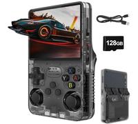 Whatsko R36S Consola Portátil, Consola Retro 128 GB, Sistema RK3326 Arkos, más de 40 000 Juegos, pantalla de 3,5 Pulgadas, Consola Retro Portatil para Jóvenes (Negro)