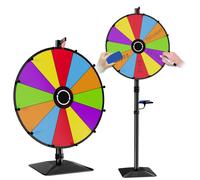 Whauu Heavy Duty Wheel Wheel de 24 pulgadas de doble uso de la rueda del premio ajustable y soporte de piso 12 Slots 1Bracket Dry Erase Kit - Jue