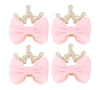 WHAVEL Mini pinzas de garra rosas para niñas, 4 lazos rosados para el pelo, accesorios para el cabello de princesa, bonitos accesorios para el cabello