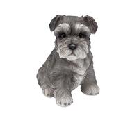 Whbbbj Estatuas de Cachorro Schnauzer, estatuilla de Schnauzer Sentado, estatuilla Coleccionable de Schnauzer, Escultura de césped de Schnauzer de Resina, decoración de jardín de Cachorro Lindo