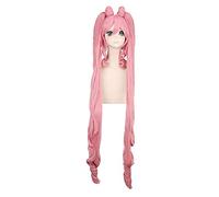 WHBHD 120cm Anime Sailor Moon Chibiusa Tsukino Usagi Wig Cosplay Pelucas Jugar Largo Smoky Pink Hair Hair Halloween 1: 1 Pelucas Cap