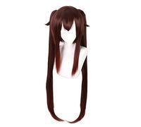 WHBHD 2021 Juego Genshin Impact HU Tao Cosplay Peluca Anime Degrado Largo Poliopolillas marrón Pelucas Sintéticas Resistentes al Calor Pelucas de Peluca