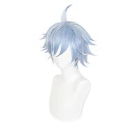 WHBHD 2022 2021 Juego Genshin Impact Cosplay Chongyun Cosplay Peluca Peluca Azul Peluca + Peluca Cap Disfraz Anime Anime Resistente al Calor Sintético