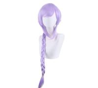 WHBHD 2022 Anime Juego Cosplay Peluca for Genshin Impactar Qiqi, Mujeres Púrpura Bob Long Ponytail Pelo Modeling Party Dress Up Peluca, Pelo sintético Resistente al Calor + Cap de Peluca