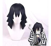 WHBHD 2022 Demonio Slayer Kimetsu No Yaiba Kamado Tanzirou Peluca Anime Cosplay Marrón y Vino Gradiente Rojo Corto Peluca rizada Hombres Mujeres Resistente al Calor Pelucas de Pelo sintético