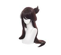 WHBHD 2022 Genshin Impact Beidou Cosplay Peluca Oscuro Rojo Cabello Marrón Pelo desprendido Cosplay Anime Pelucas Pelucas sintéticas Resistentes al Calor Halloween