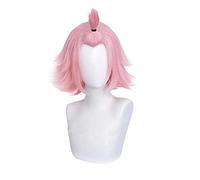 WHBHD 2022 Genshin Impact Diona Cosplay 32 cm Corto Navidad Rosa Peluca Cosplay Anime Cosplay Calor Resistente al Calor Pelucas sintéticas Fiesta de Halloween