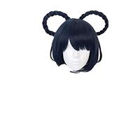 WHBHD 2022 Genshin Impact Xiang Ling Blue Braid Lindo Corto Calor Cosplay Pelucas de Animado Pelucas sintéticas Resistentes al Calor Halloween