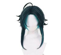 WHBHD 2022 Genshin Impact Xiao Guardian Yasha Cosplay Hombres Verde Lamera Mediosa Cosplay Anime Resistente al Calor Pelucas Sintéticas Resistentes Halloween