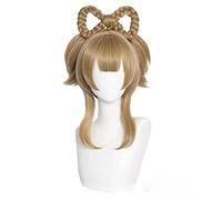 WHBHD 2022 GENSHIN Impact YAOYAO Light Brown Trenzas Arco Cosplay Anime Cosplay Trenza Pelucas Pelucas sintéticas Resistentes al Calor Halloween