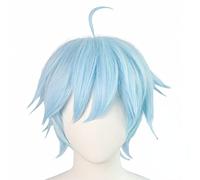 WHBHD 2022 Juego de Anime Cosplay Peluca for Genshin Impact Chongyun, Azul Claro Modelo de Pelo Corto Modelo de Pelo Corto de Modelo de Peluca, Pelo sintético Resistente al Calor + Gorra de Peluca