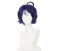 WHBHD 2022 Maravilla Huevo prioridad ohto ai Cosplay Peluca Azul Pelo Corto Peluca Mujer niña Bobo Rizado Cabeza de Halloween Fiesta de Fiesta Accesorios