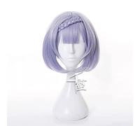 WHBHD 2022 Noelle Cosplay Wig Juego GENSHIN Impact Cosplay Corte Purple BOBLE BOBE BRAIDA GENSHIN Impacto Noelle Halloween Cosplay PELOS