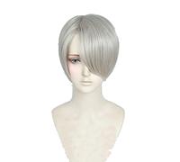 WHBHD 2022 Yuri !!!en el Hielo Nikiforov Victor Victor Beige Beige Gris Resistente al Calor Cosplay Peluca