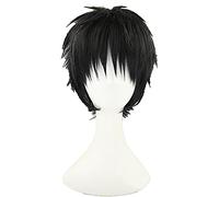 WHBHD 2022 Yuri !!!en Hielo Katsuki Yuuri Short Black Black Resistente al Cosplay Peluca de Disfraces