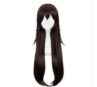 WHBHD 80 cm Juego Genshin Impact Project Amber Wig Cosplay Pelucas Jugando Polvo Dark Brown Hair Halloween 1: 1 Pelucas