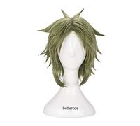 WHBHD Ángeles de la Muerte Danieru Doctor Daniel Dickens Danny Cosplay Wig Short Green Resistente al Calor Peluca Sintética Sintética + Peluca Cap