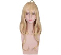 WHBHD Anime Cosplay Pelucas Danganronpa v3 Kaede Akamatsu Luz Amarilla Larga Larga Lamera Ligerosa Peluca Mujer Cosplay Pelucas Pelucas de Peluca