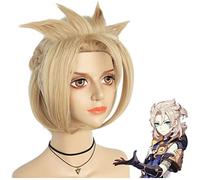 WHBHD Anime Cosplay Pelucas, Peluca de Cosplay de Albedo for Genshin Impact Halloween Party Props Accesorios con Tapa de Peluca Gratis