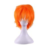WHBHD Anime Haikyuu Karasuno High School Voleleyball Club Shoyo Hinata Orange Color Cosplay Wig Play Play PonyTails 20cm