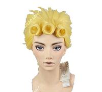 WHBHD Anime JoJo's Bizarre Adventure Giorno Giovanna Amarillo Golden Wind Styled Wig Resistente al Calor Perú Pelucas Cosplay Pelucas + Peluca Cap